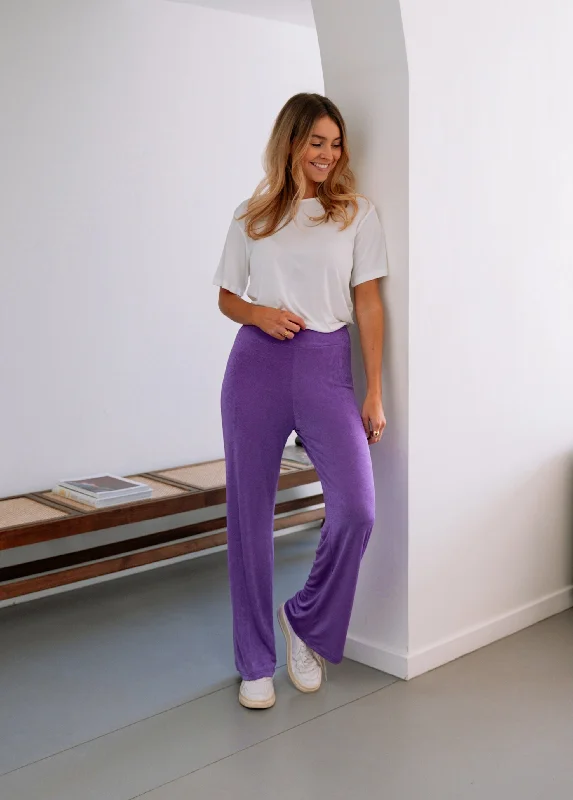 Purple Iris Pants Slim-Fit Khaki Pants