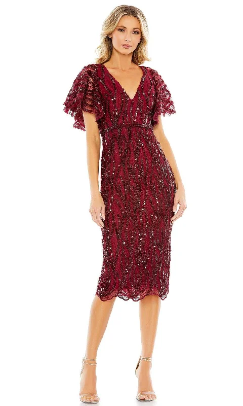Mac Duggal 68013 - Sequined Scallop Hem Dress Tunics Solid Classic