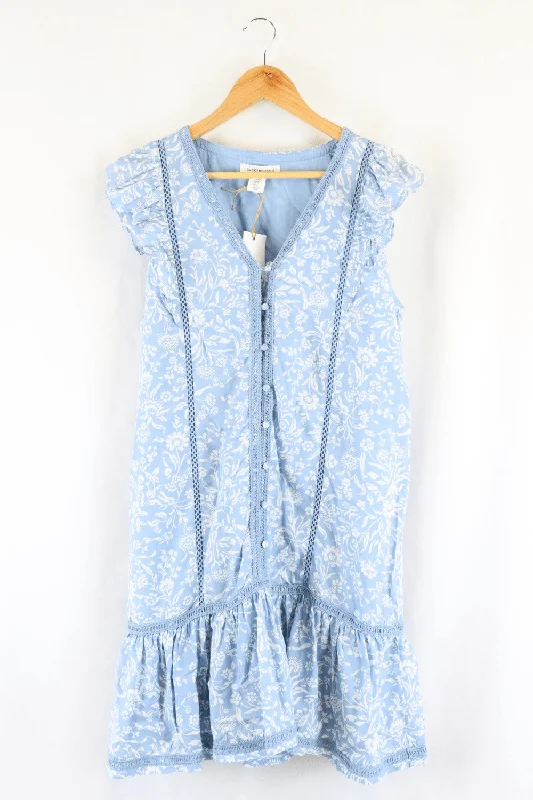 Lucky Brand Blue Floral Dress M Tunics Seasonal trendy