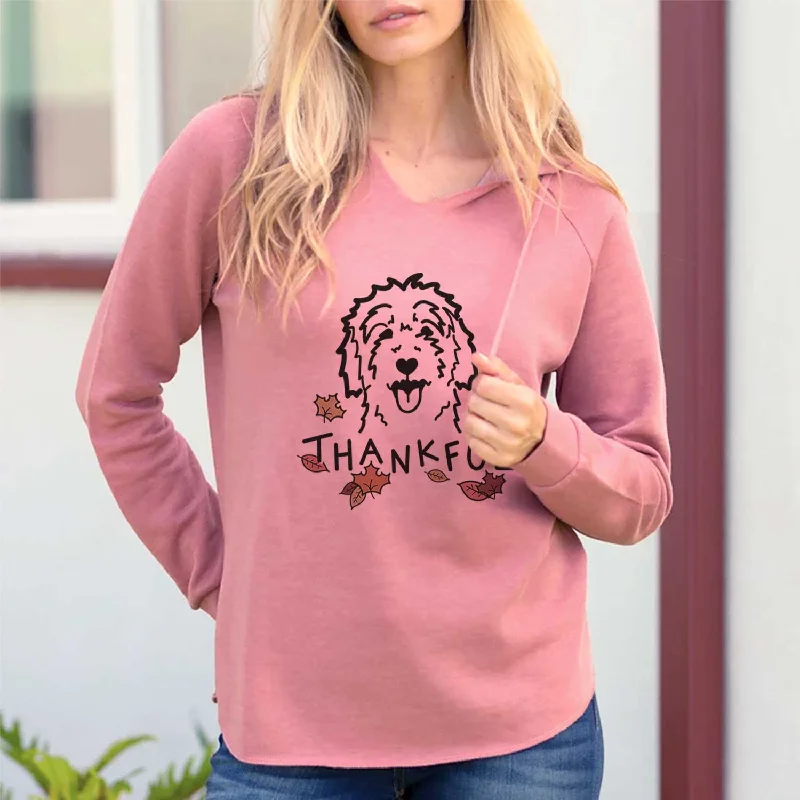 Thankful Goldendoodle - Cali Wave Hooded Sweatshirt Hoodie with Zipper Versatile Modern
