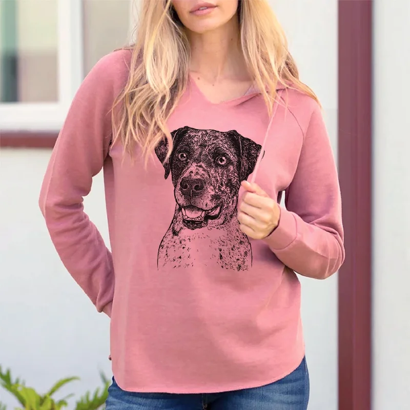 Argos the Catahoula - Cali Wave Hooded Sweatshirt Hoodie with V-Neck Classic Versatile