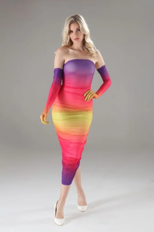 Strapless Dress With Gloves Tunics Timeless classic