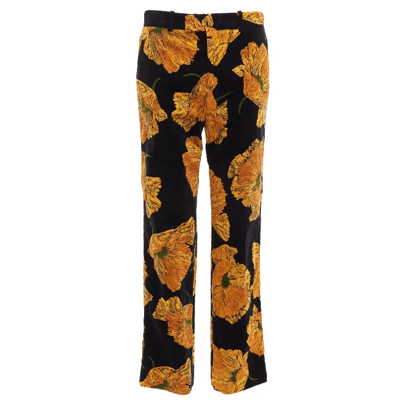 Gucci alessandro michele floral velvet straight pants Trendy Velvet Pants