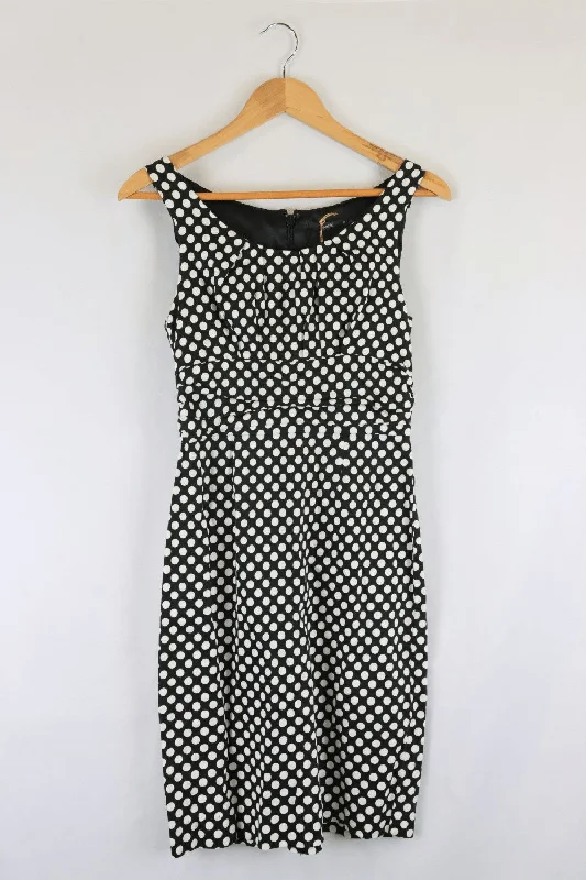 Events Polka Dot Black And White Dress 10 A-Line Day Work