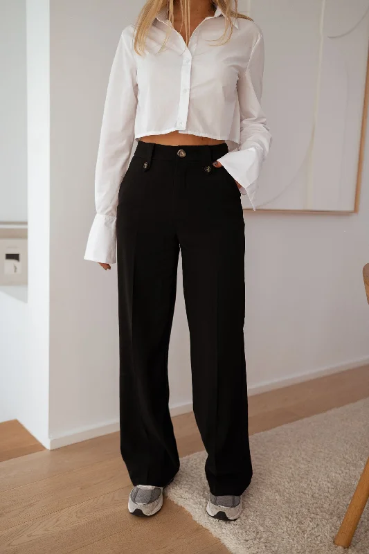 Black Denver Pants Formal Stretch Pants