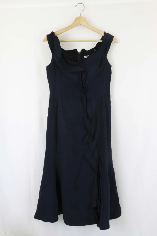 Camilla And Marc Navy Dress 10 Off-the-shoulder Chic Trendy
