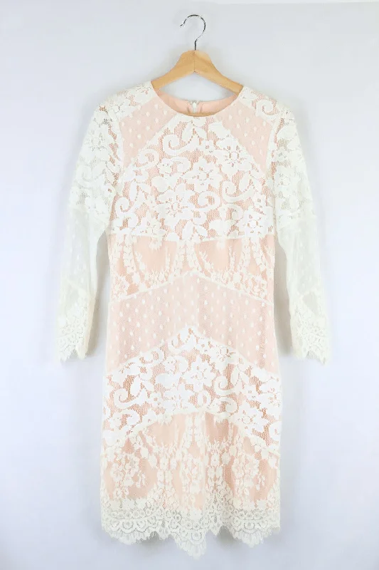 Alannah Hill White Lace Dress 12 Casual Short Summer