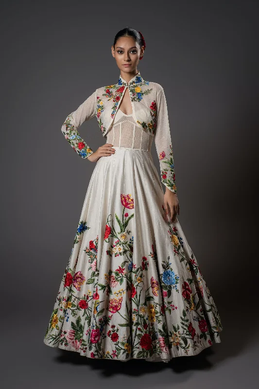 Embroidery Dress Shift Classic Vintage