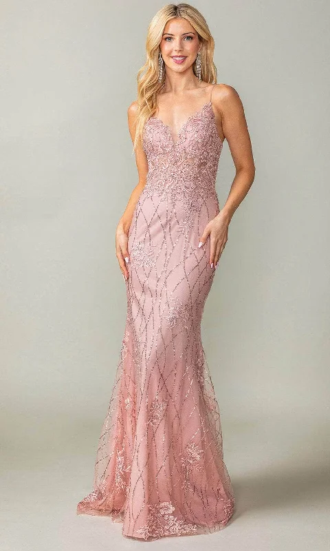 Dancing Queen 4371 - Lace Detail Mermaid Prom Dress Tunics Stylish modern