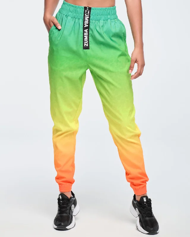 Funscape High Waisted Zip Front Track Pants Formal Slim Pants