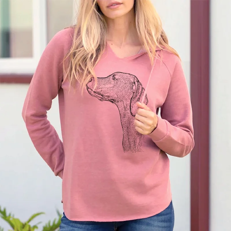 Profile Vizsla - Cali Wave Hooded Sweatshirt Hoodie with Lace Feminine Delicate