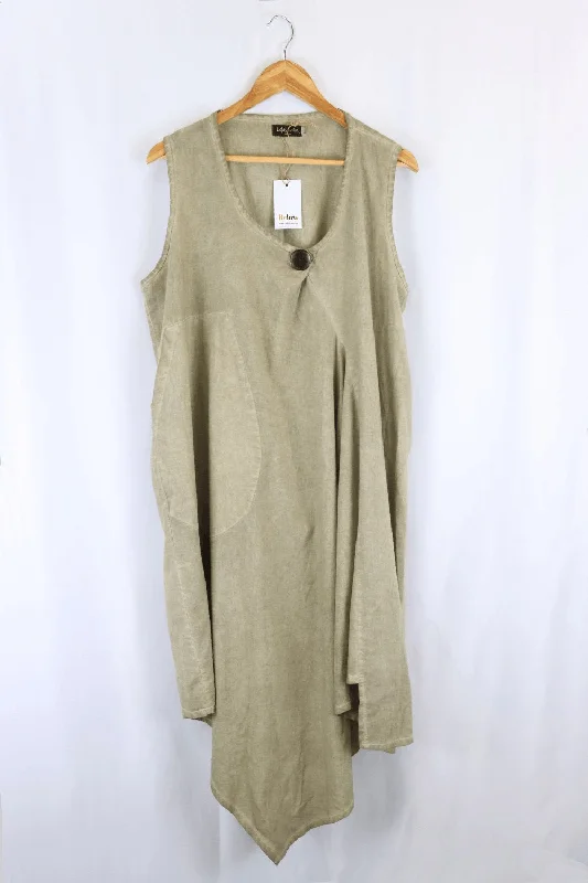 Lotus Lake Brown Dress L Tunics Practical easy-care