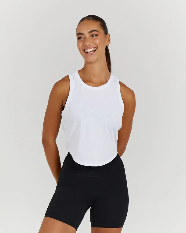 RHEA ROUCHED CROP TOP - WHITE Jersey Fabric Tulle Fabric Batik Fabric