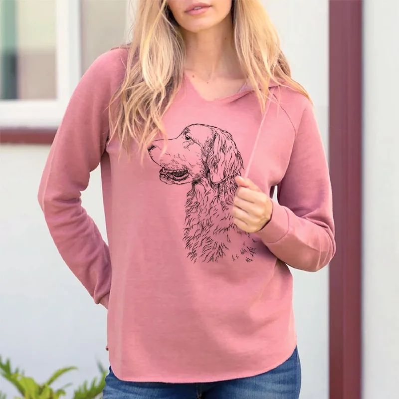 Profile Golden Retriever - Cali Wave Hooded Sweatshirt Hoodie with Belted Waist Structured Tailored