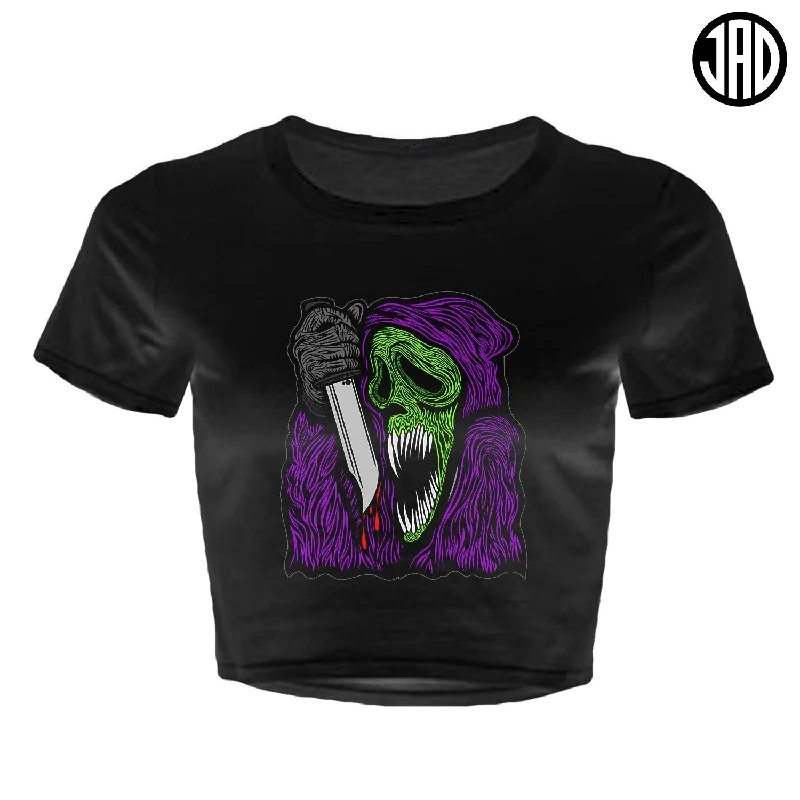 Boo Two - Women's Crop Top Anti-Pilling Machine Wash Handmade