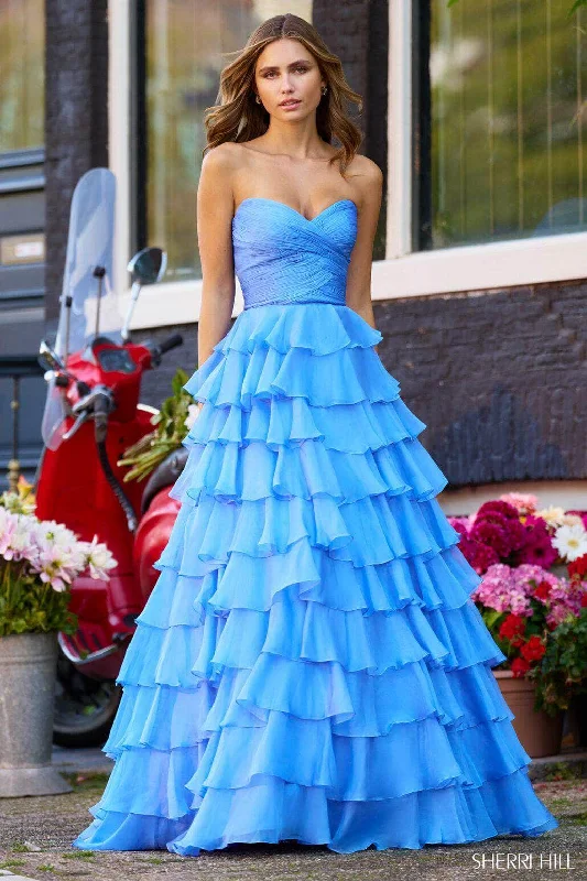 Sherri Hill 56346 - Ruffled A-Line Prom Dress Tunics Fashionable trendy
