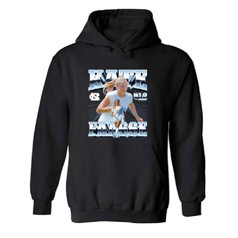 UNC - NCAA Women's Soccer : Kate Faasse - Player Collage Hooded Sweatshirt Hoodie with Slim Fit Tailored Modern