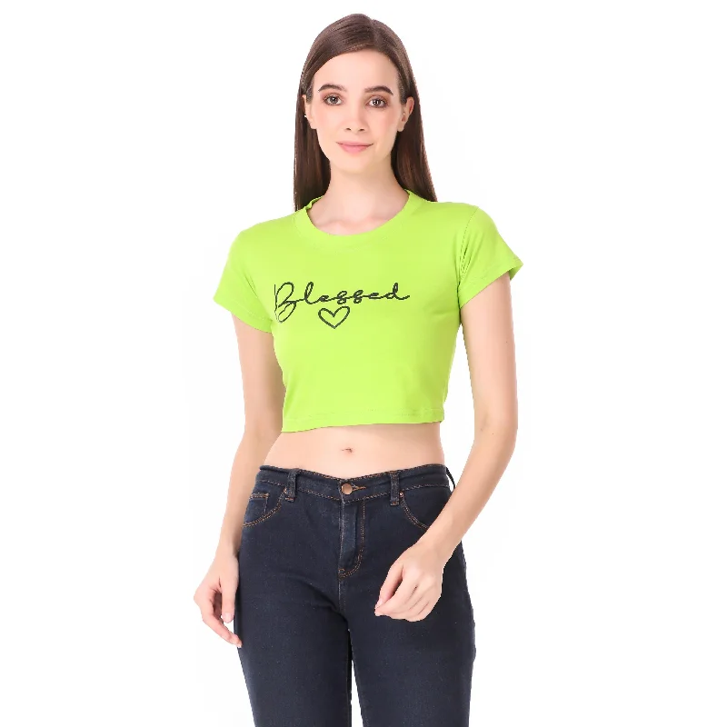 Women Green Crop Top - NOZ2TOZ Rayon Fabric Velvet Fabric Corduroy Fabric