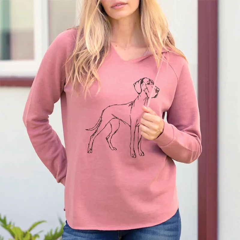 Doodled Layla the Great Dane - Cali Wave Hooded Sweatshirt Hoodie with Raglan Sleeves Sporty Comfortable
