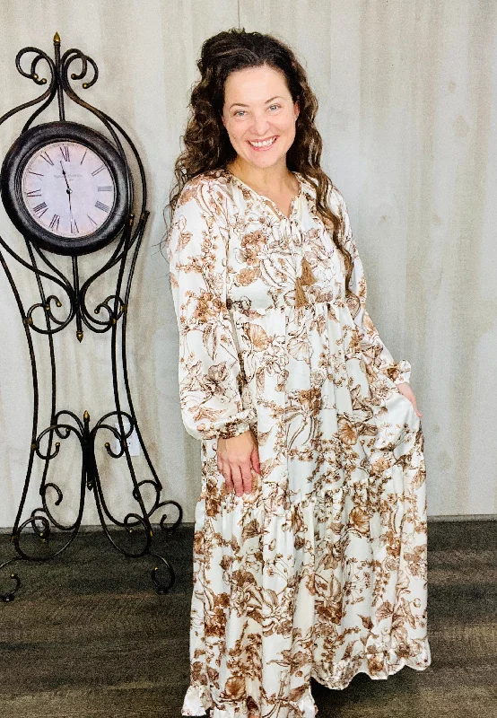 A Step In Time- Vintage Floral Dress Pencil Office Professional