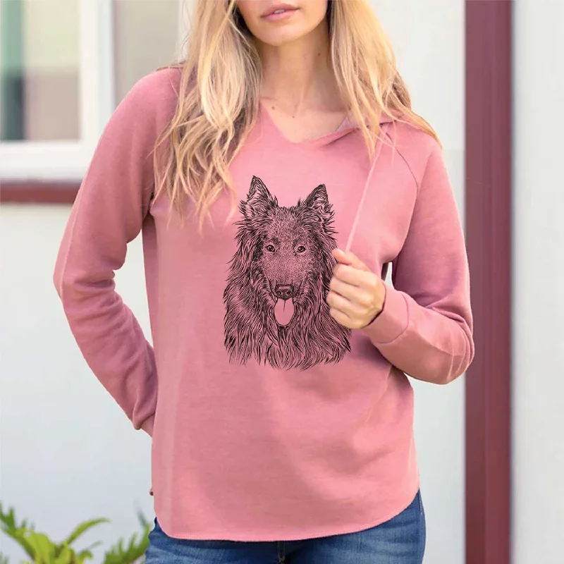 Daan the Belgian Shepherd - Cali Wave Hooded Sweatshirt Hoodie with Contrast Stitching Detailed Premium