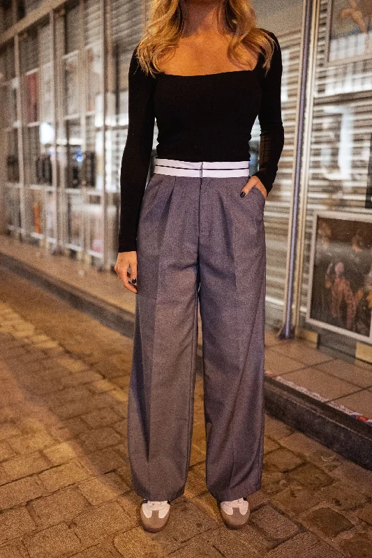 Grey Charles Pants Casual Track Pants