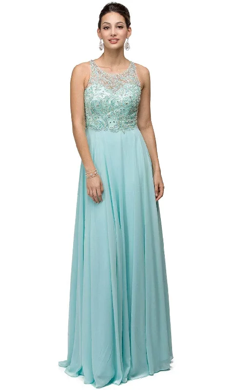 Dancing Queen 9474 - Sleeveless Beaded Prom Dress Tunics Distressed trendy