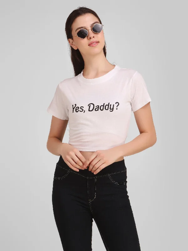 Women White Crop Top - NOZ2TOZ Striped Floral Plaid