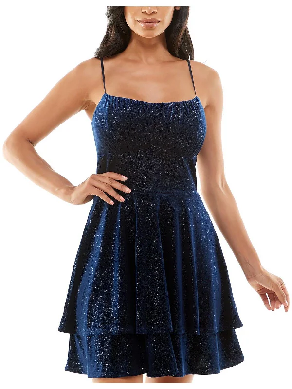 Womens Velvet Mini Cocktail and Party Dress Tunics Business professional