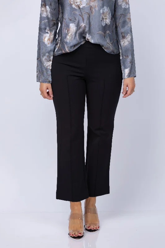 Vince Mid-Rise Pintuck Crop Pants in Black Chic Black Leggings