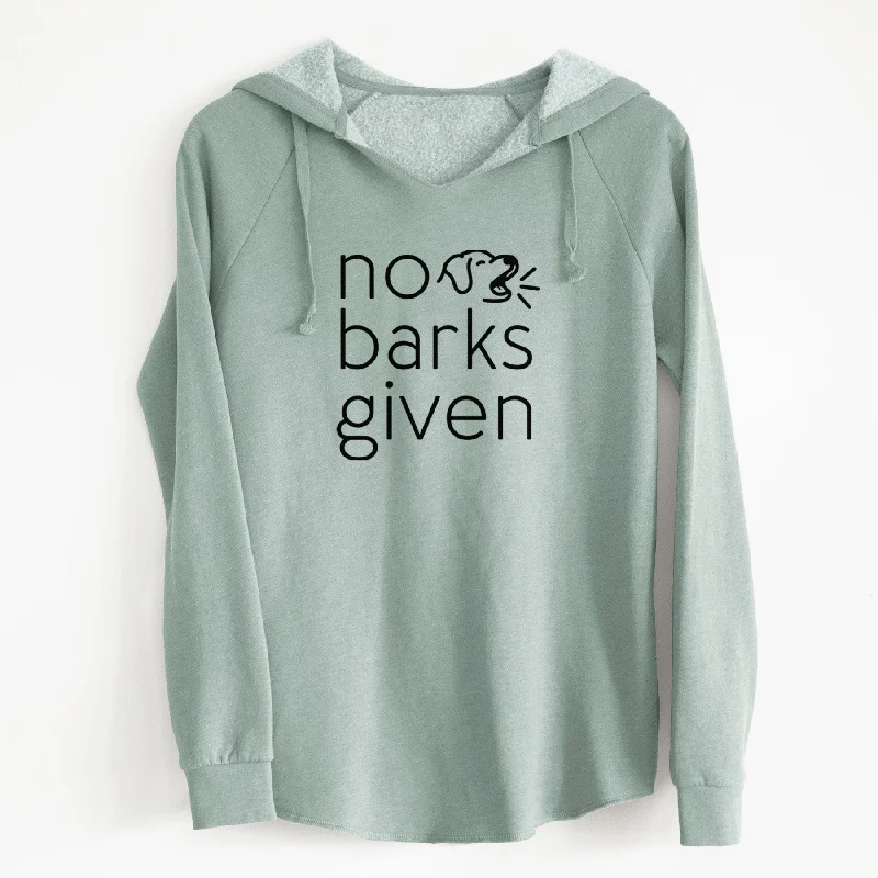 No Barks Given - Cali Wave Hooded Sweatshirt Hoodie with Hem Embroidery Detailed Premium