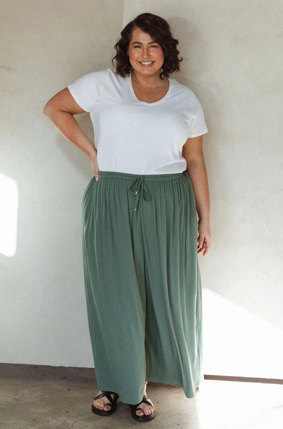 Darcy Pants 2.0 - Forest Formal Wide-Leg Pants