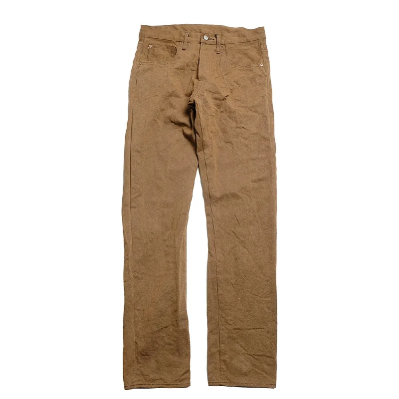 BURGUS PLUS - Standard Straight - Selvedge brown denim pants - Lot.711-11 Chic Slim Fit Pants