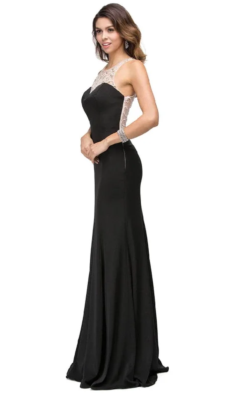 Dancing Queen 9715 - Illusion Jewel Long Dress Tunics Fashionable trendy