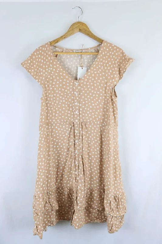 Sunny Girl Brown And White Polka Dot Dress 10 Tunics Exclusive limited