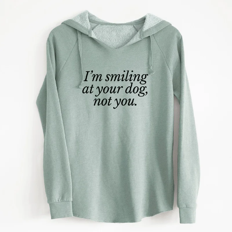 I’m smiling at your dog, not you - Cali Wave Hooded Sweatshirt Hoodie with Sequins Glamorous Eye-catching