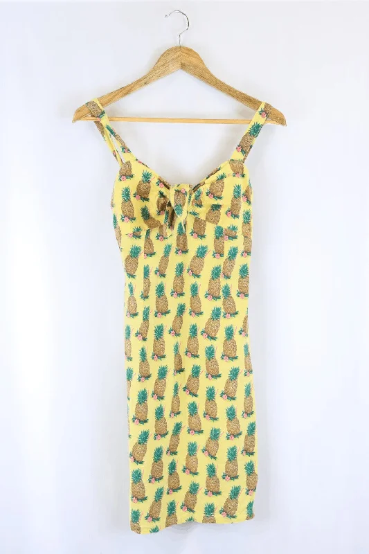 Revival Yellow Tropical Dress 8 Tunics Versatile all-occasion