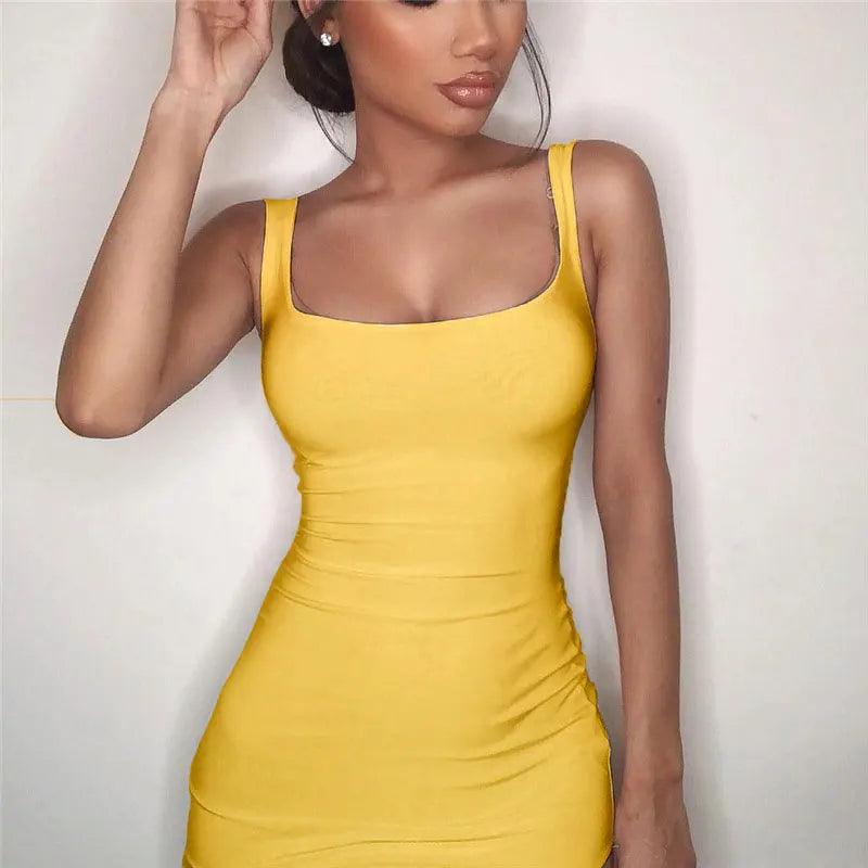 Summer Chic Backless Bodycon Party Dress: Trendy Club Outfit Tunics Satin smooth
