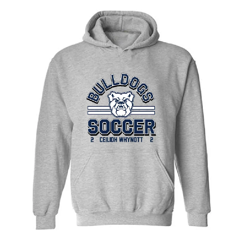 BU - NCAA Women's Soccer : Ceilidh Whynott - Classic Fashion Shersey Hooded Sweatshirt Hoodie with Hem Applique Textured Unique
