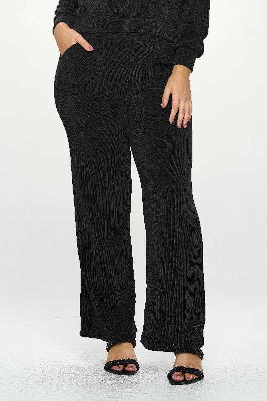 Plus Size Women’s Wide-Leg Corduroy Pants Comfortable Denim Pants