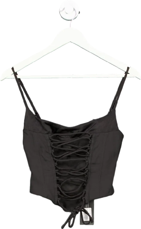 White Fox Black Until You're Mine Crop Top UK XS Faux Fur Fabric Real Fur Fabric Shearling Fabric