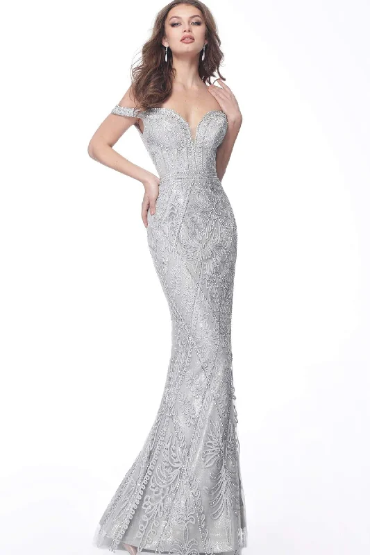 Jovani 68130 - Beaded Corded Lace Trumpet Dress Tunics Fashionable trendy