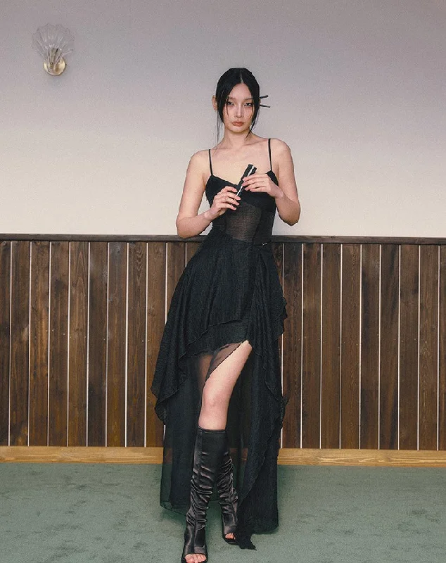 Hazy Midnight Tulle Waist Suspender Dress IAM0037