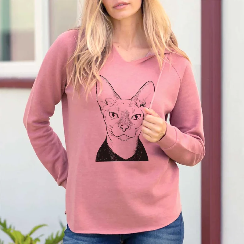 Oliver Watson the Sphynx Cat - Cali Wave Hooded Sweatshirt Hoodie with Drawcord Adjustable Secure