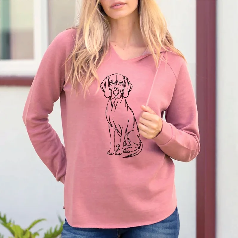 Doodled Coonhound - Cali Wave Hooded Sweatshirt Hoodie with Crew Neck Simple Timeless
