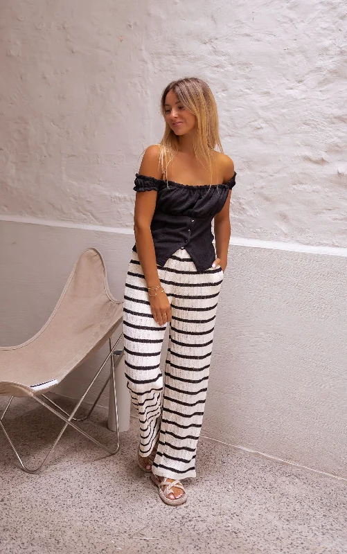 Striped Exe Pants Comfortable Fleece Pants
