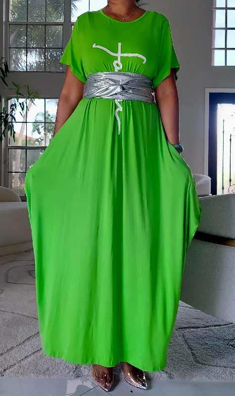 Faith Bubble  Jersey  Dress/Short Sleeve/ Apple Green Tunics Vintage classic