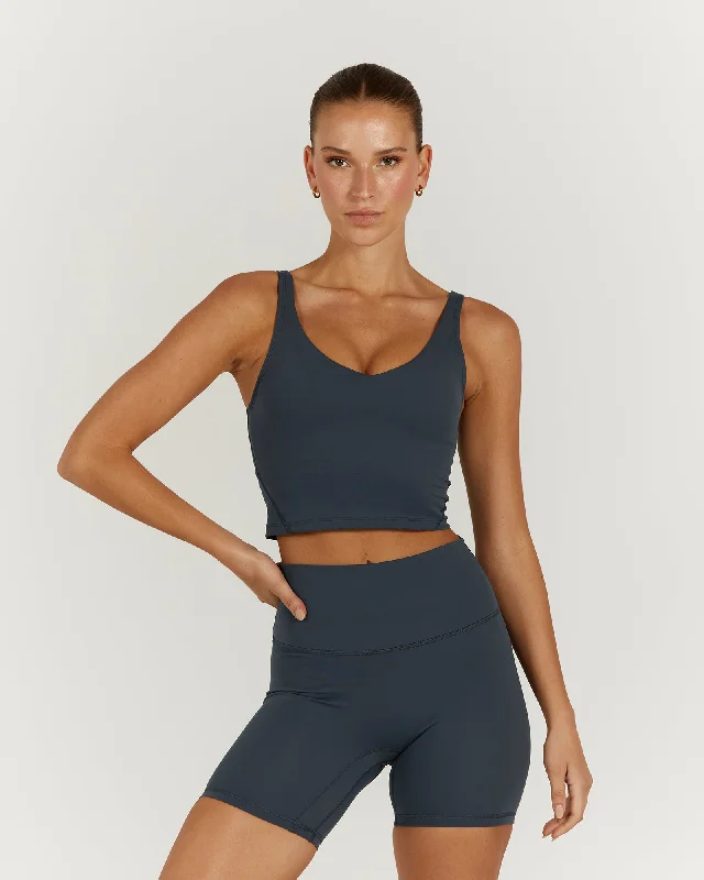 LUXE BROOKE CROP TOP - ALLOY Nylon Fabric Polyester Fabric Spandex Fabric