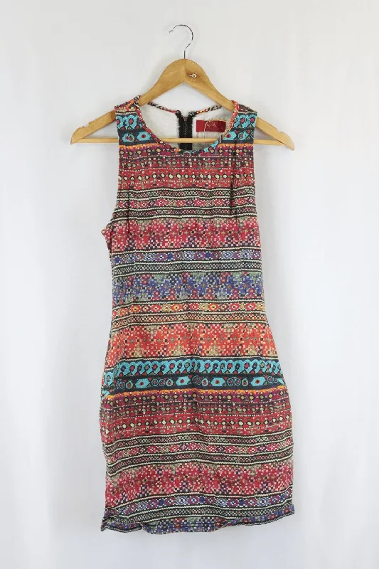 Tigerlilly Multicolored Dress10 Turtleneck Warm Winter