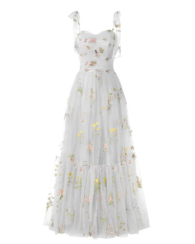 Elegant Embroidery White Prom Dresses Sweetheart Spaghetti Straps A Line Party Dress Long Simple Formal Dress Tunics Sale discount